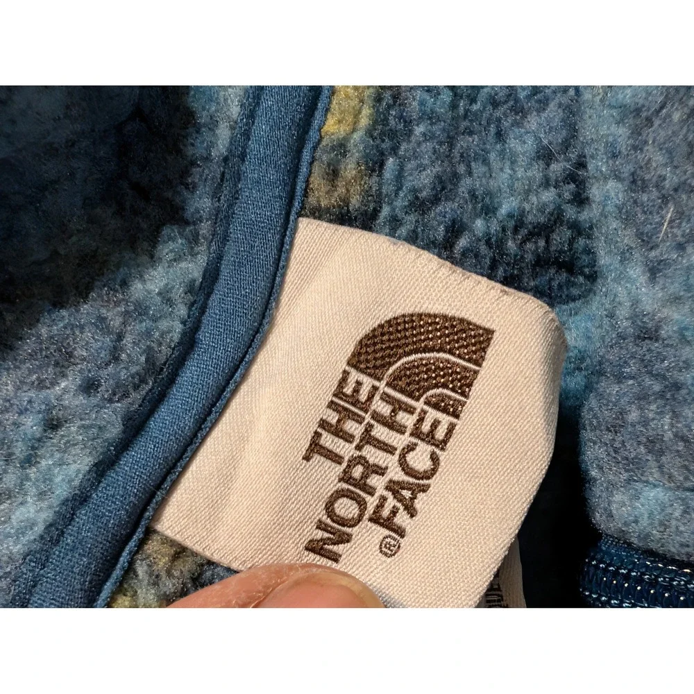 The North Face Gordon Lyons XXL 1/4 Zip Fleece Pullover Blue Fair Isle Geometric